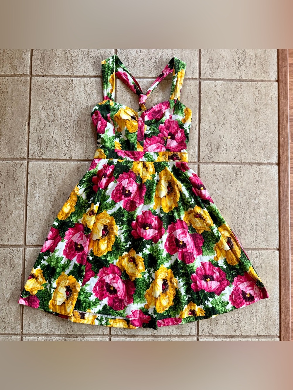 London Times Sz‎ 12 Party Dress Fit & Flare Sweetheart Colorful Retro Rockabilly